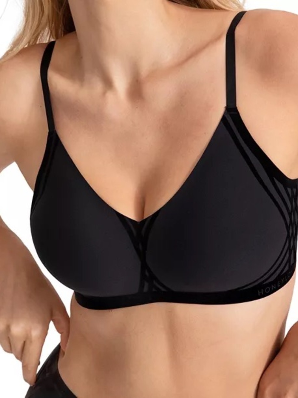 Honeylove Silhouette Wireless Bra Black Size 1X